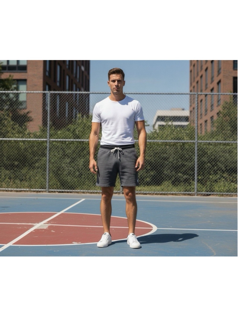 Chubbies The Schwort Men Gray French Terry Sweat Shorts Pineapple Logo Large